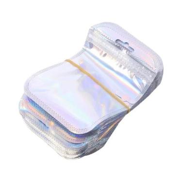 Imagem de Sacos Ziplock Transparentes Iridescentes 50un. Plástico Grosso a Laser
