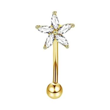 Imagem de Piercings De Sobrancelha 16G Para Mulheres, Barbell Curvo Para Umbigo,