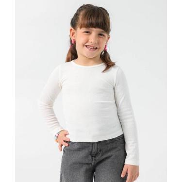 Imagem de Blusa Infantil Canelada Marisa Tam 4 a 10 Off White, Off white, 4