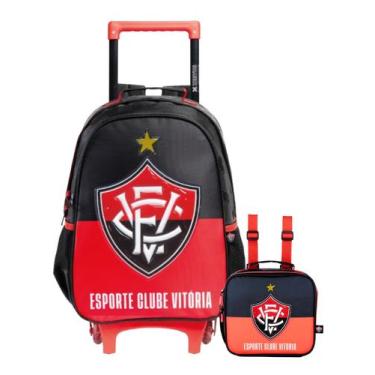 Imagem de Kit Escolar Vitória Mochila Costas Roda + Lancheira Térmica