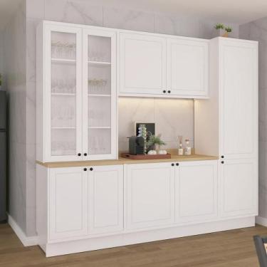 Imagem de Cozinha Modulada Pequena Herval Viana, 7 Peças, Branco Ártico e Carval
