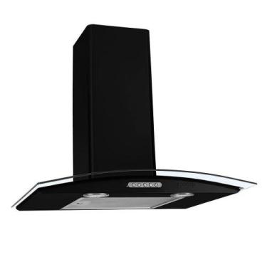 Imagem de Coifa De Parede 60cm Vidro Curvo Duto Slim Fogatti Preto 110, 110V