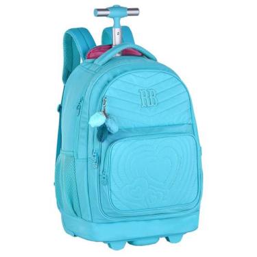 Imagem de Mochila Rodinha Feminina Matelassê de Coração Rebecca Bonbon, Verde