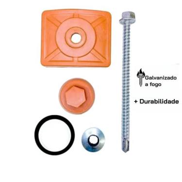 Imagem de Kit Parafuso p/ Telha Pvc Sextavado Ponta Broca Galvanizado a Fogo 5,5