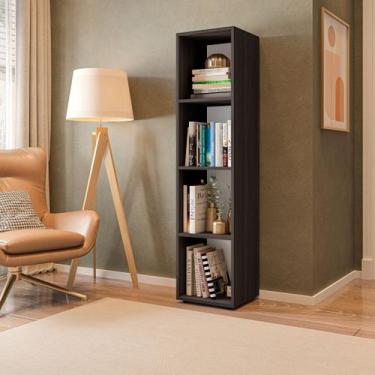 Imagem de Estante de Livros 30CMX139CM Modular 4 Nichos Marselha Preto - DRD Móv