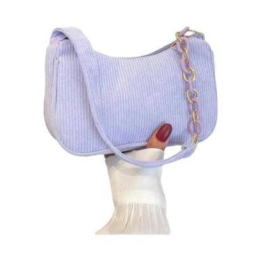 Imagem de Bolsa De Ombro Mini De Feltro Para Mulheres, Cor Sólida, Retro, Casual
