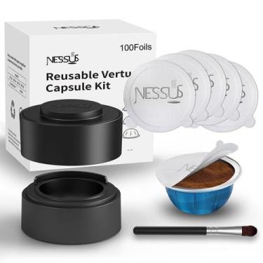 Imagem de Kit de cápsulas Vertuo reutilizável NESSUS AlSeal EZ FIT com 100 tampa