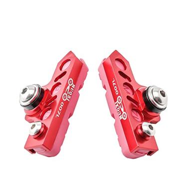 Imagem de Bicicleta C Pinça de freio estendida (conjunto de 2) Freio de aro de liga de alumínio substituível resistente ao desgaste para bicicleta de estrada, MTB, bicicleta dobrável (vermelho-rosa)