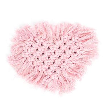 Imagem de Tapete de tamper de caf¨¦ de algod?o,porta copos de caf¨¦ de cozinha dom¨¦stica, acess¨®rio de soco de canto para m¨¢quina de caf¨¦ para casa, mesa de jantar, cafeteria, escrit¨®rio(Pink), Almofada par