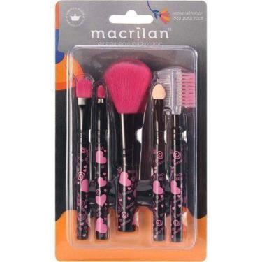 Imagem de Kit Com 5 Pincéis Para Maquiagem Cores Sortidas - Kp5-35 - Macrilan