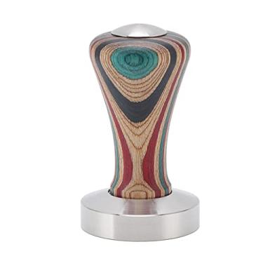 Imagem de Tamper de café - 304 aço inoxidável base plana tampo de café com cabo de madeira de nogueira colorida para máquinas de café, enchimento e achatamento rápido e uniforme, design destacável(51mm)