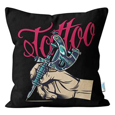 Imagem de Almofada Decorativa 40x40 Studio Tattoo Maquina Tatuagem