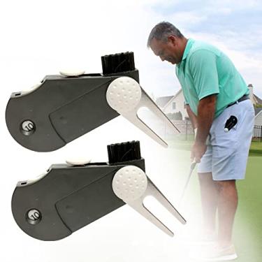 Imagem de asdmm Conjunto de acessórios multiferramentas de golfe 5 em 1 – contador de traços, marcador de bola, ferramenta de reparo de divô, escova, clipe de cinto, 2 peças