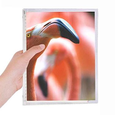 Imagem de Caderno de flamingo com animais selvagens e folhas soltas, recarregável, diário de papelaria