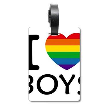 Imagem de Suporte aos Bissexuais Transgêneros LGBT Bagagem Etiqueta de Bagagem Cartão Pendurado Etiqueta Scutcheon, Multicolorido.