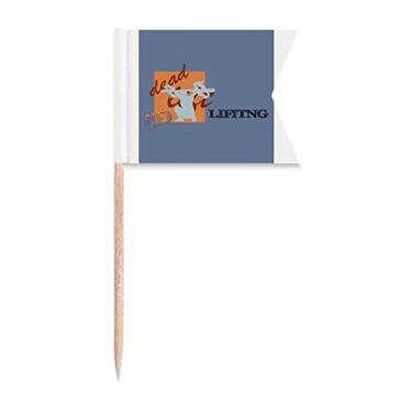 Imagem de China Gym Squat Barbell Deadlift bandeiras de palito de dente marcação de rotulagem para bolo de festa comida placa de queijo