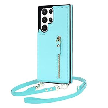 Imagem de Capa transversal para celular para Samsung Galaxy S21 S20 FE S22 Plus Note 20 Ultra Blocking Protect Card Wallet Capa de couro, azul, para Galaxy S21 FE