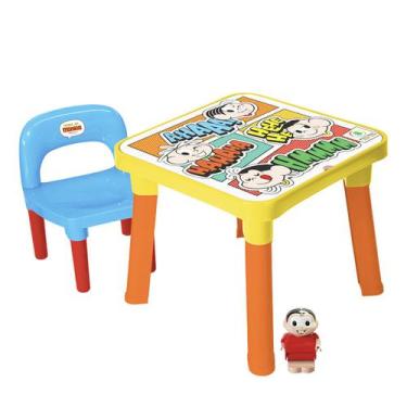 Imagem de Mesinha Infantil Mesa Com Cadeira Didática Plastico Criança Menino E M