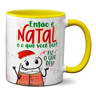 Imagem de Caneca Presente Natal Engraçado Flork Fiz O Que Deu Xícara (Amarela)