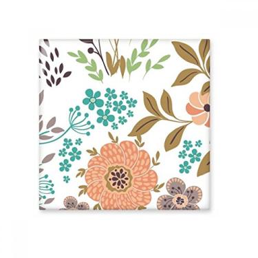 Imagem de Pintura de planta de sol laranja azulejo de cerâmica brilhante decalque de tijolo vitrificado pedra adornada