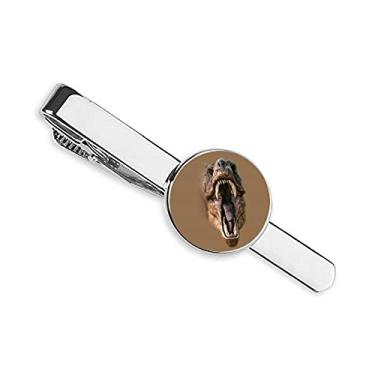 Imagem de Dinossauro Tiranossauro Rex Abre a Boca Dentes Gravata Prendedor Presente Homem Empresarial