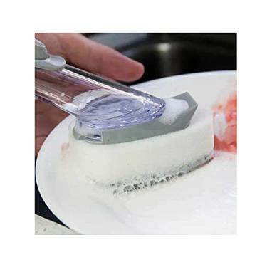 Imagem de Escova Lava Louças c/Recipiente Dispenser Detergente Longa