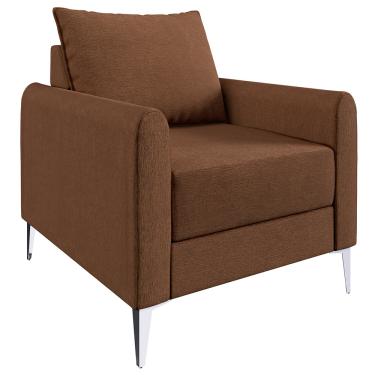 Imagem de Poltrona Davos 2 Braços 1 Assento Sofá Go - Marrom