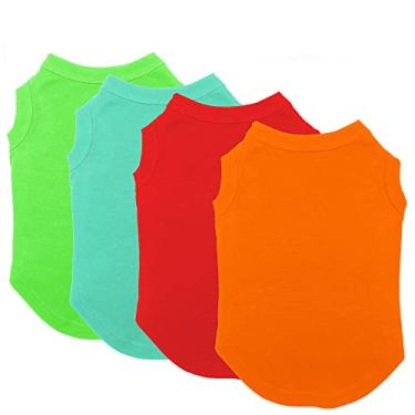 Imagem de Camisetas Chol&Vivi para cães, camisetas simples para cães roupas macias e finas, 4 peças camisetas brancas roupas para cachorro extra pequeno médio grande extra grande, camisetas para cãesChol&Vivi 23" Chest