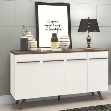 Imagem de Buffet Retrô com 4 Portas - Off White/Rústico