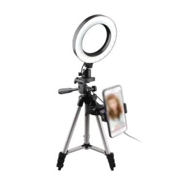 Imagem de Ring Light Flashes de telefone celular e luzes de selfie reguláveis de preenchimento de luz de anel de LED para maquiagem telefone selfie com tripé suporte de telefone clipe luz de selfie