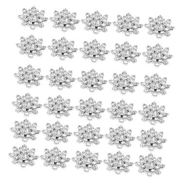 Imagem de Tofficu 120 Peças Floco de neve com diamante botões de floco de neve branca encantos de cabelo de cristal strass decoração vintage botões para artesanato botões de costura pistilo decorar