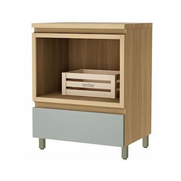 Imagem de Balcão Nesher Rainha em MDF 15mm com Nicho para Micro-ondas, 1 Gaveta e 1 Prateleira - 70cm de largura