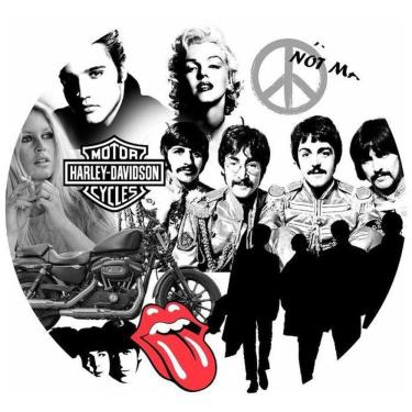 Imagem de Painel Redondo 3D Sublimado Anos 60, 70 E 80 Frd-2845