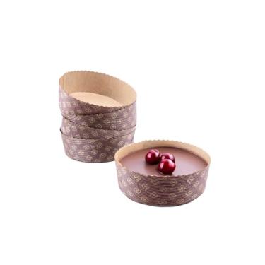 Imagem de Forma redonda de papel para assar – 25 peças, 15 x 5 cm, 510 g – Segura para forno, micro-ondas e freezer – Fácil de limpar e assadeira ondulada apresentável do forno à sua mesa – para massa líquida,
