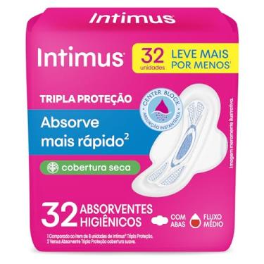 Imagem de Intimus Absorvente Externo, Tripla Proteção Seca com Abas, 32 unidades