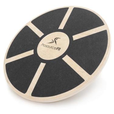 Imagem de ProsourceFit Prancha de equilíbrio de madeira antiderrapante Wobble Core Trainer 15,75 pol (39,5 cm) de diâmetro com rotação de 360 para treinamento de estabilidade, exercícios de corpo inteiro