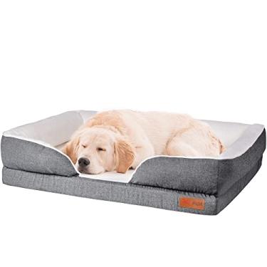 Imagem de Fida Cama ortopédica para cães com base de espuma viscoelástica - Sofá para cães com capa lavável removível, Camas para animais de estimação para cães e gatos pequenos/médios/grandes (GG-111,78 x 86,36 cm, preto)