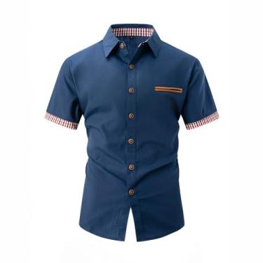 Imagem de Camisa xadrez combinando com cores fr-3262, Azul marinho, G