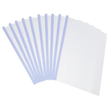Imagem de PATIKIL Capas de relatório transparentes com barra deslizante, 10 peças de capas de currículo com aderência deslizante de 10 mm, capacidade de 75 folhas, pastas de apresentação A4 para arquivo,