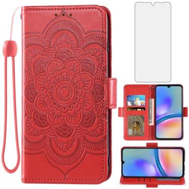 Imagem de Asuwish Capa de telefone para Samsung Galaxy A05s/A05 capa carteira com protetor de tela de vidro temperado e suporte de cartão de crédito flip de couro com alça de pulso acessórios para celular Ao5s