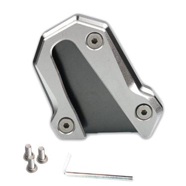 Imagem de DFFMQSJ Compatível com Ho&nda Gold Wing 1800 GL1800 Suporte de motocicleta Suporte lateral de extensão de liga de alumínio Suporte de motocicleta Placa de extensão para pés (cinza)