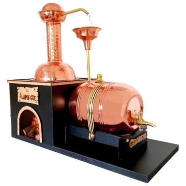 Imagem de Fonte Giratória De Cachaça Alambique E Barril Em Cobre 2 Litros Império Do Cobre