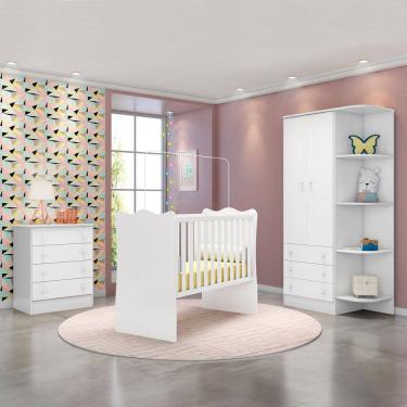 Imagem de Quarto Infantil Completo Estrela 2 Portas 7 Gavetas Branco - Pnr Móveis