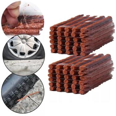 Imagem de Kit Refil P/ Pneu Carro Moto Remendo Macarrão 60 Consertos - Saga