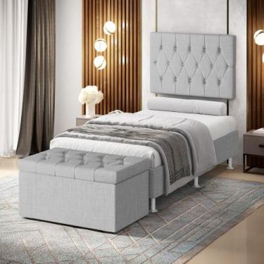 Imagem de Kit Painel Centaurus 100 e Calçadeira Sagitarius Linho Aradecor, Cinza