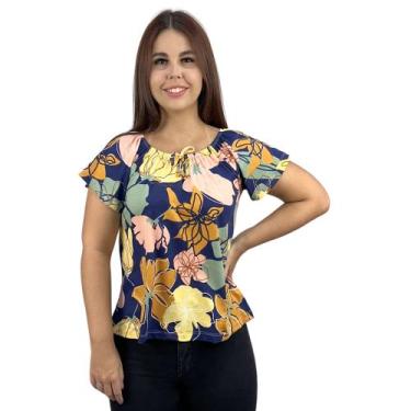 Imagem de Blusa Feminina Ciganinha Manga Curta Estampada Regular - Coalizão Fash