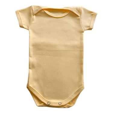 Imagem de Body Manga Curta Liso Unissex - Mellane Baby, Amarelo, G