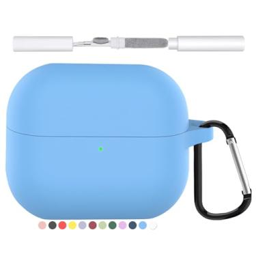 Imagem de Capa de silicone compatível com Samsung Galaxy Buds 3/Galaxy Buds 3 Pro (2024), capas protetoras para Galaxy Buds 3 Pro com kit de limpeza de chaveiro, acessórios de fone de ouvido Buds3 à prova de