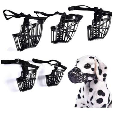 Imagem de Kit 7 Focinheiras Plástica Ajustável para cães Cachorros Tamanho 1 Ao 