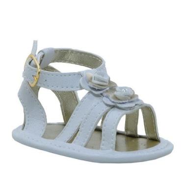 Imagem de Sapatinho de Bebê Bicho de Pé - Sandália Feminina c/ Fivela E Laços de